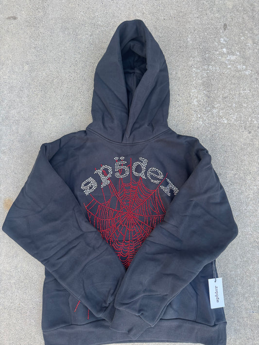 Black and Red Rhinstone Hoodie