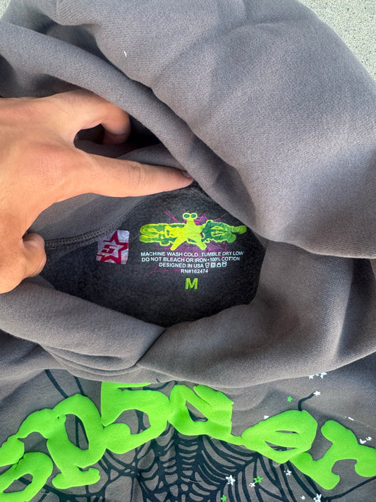 Grey and Green Hoodie