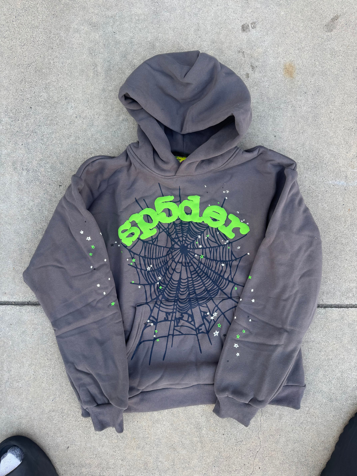 Grey and Green Hoodie