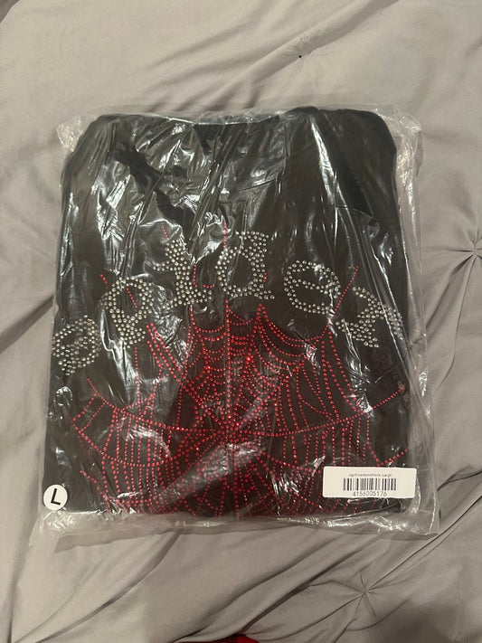 Black and Red Rhinstone Hoodie